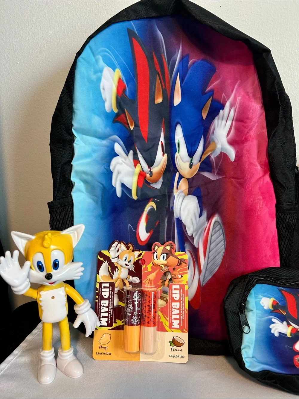 Sonic Themed Backpack Set in Blue and Pink
